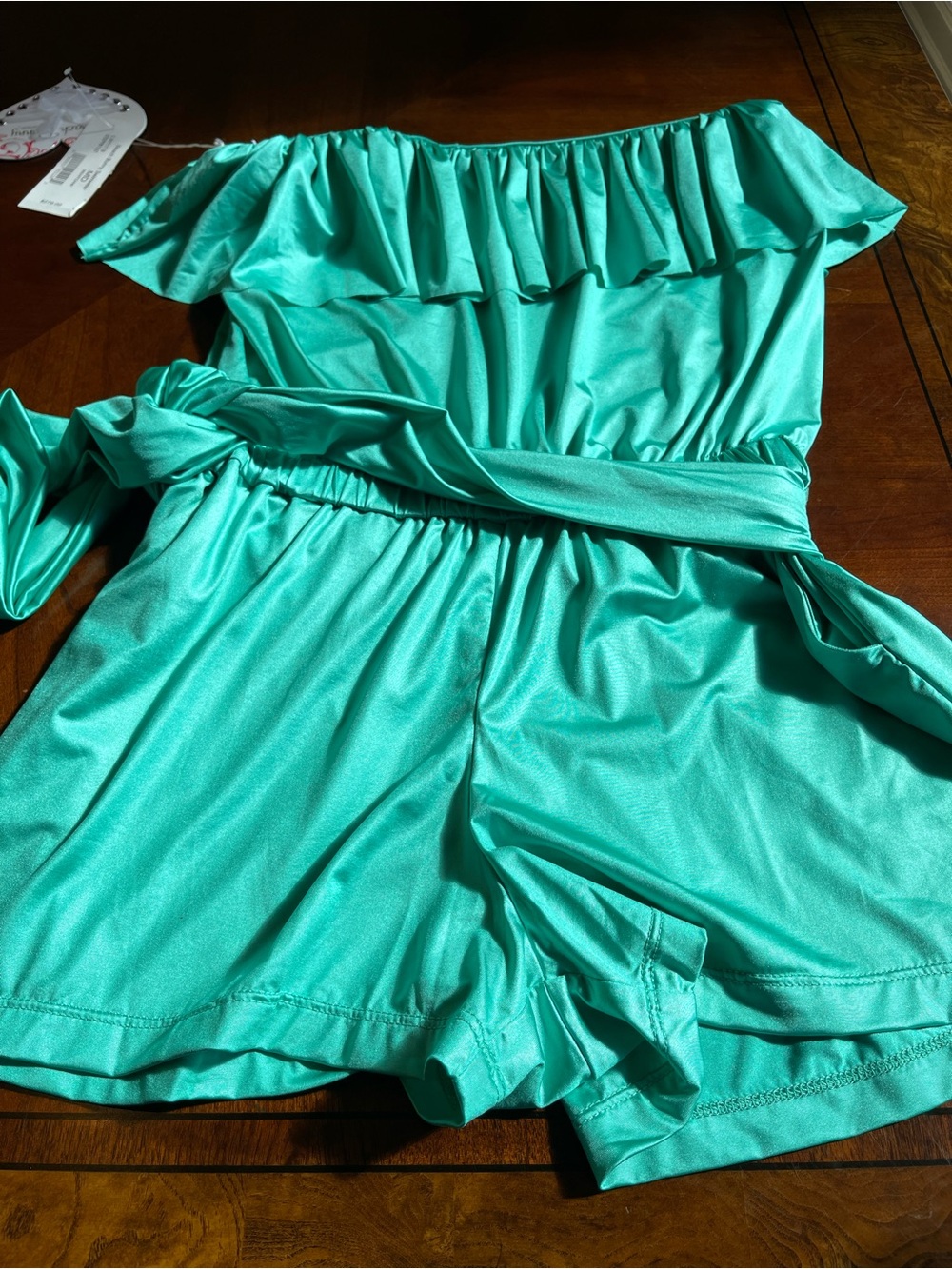 NWT beach bunny aqua color coverup size M romper - Picture 6 of 9